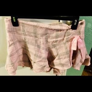 Ladies pink plaid ruffle skirt